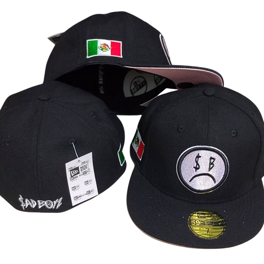 Cappellino New Era 59FIFTY – Sad Boy Edition con Bandiera Messicana – Black/Pink