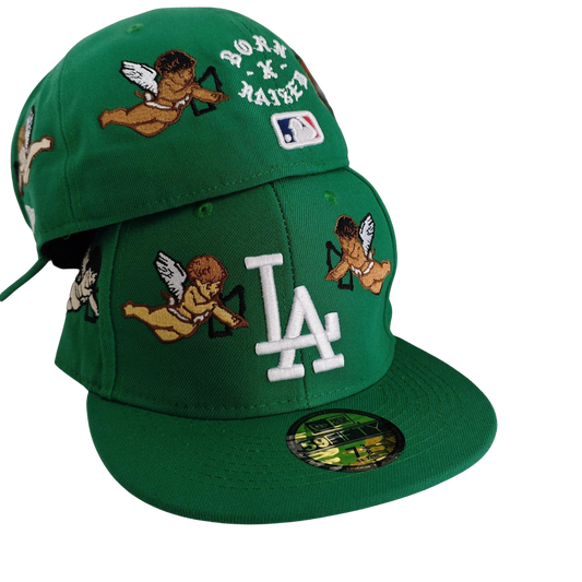 Cappellino New Era 59FIFTY – Los Angeles Dodgers Born x Raised Cherub Edition – Green/White